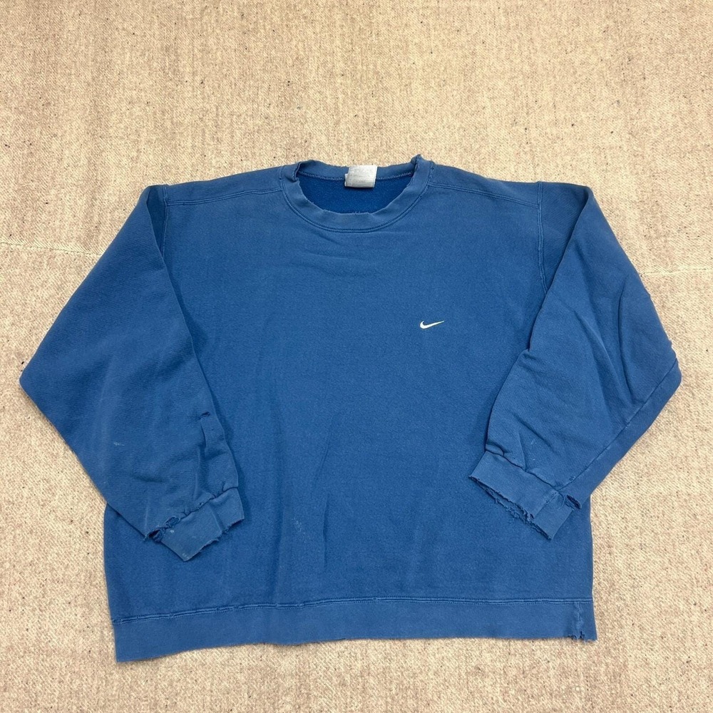 Vintage Nike Sweatshirt Mens XL Blue 1990s USA Distressed